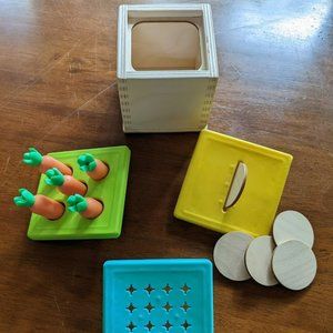 Lovevery Wooden Coin bank with carrot and posting lids | The Babbler Play Kit